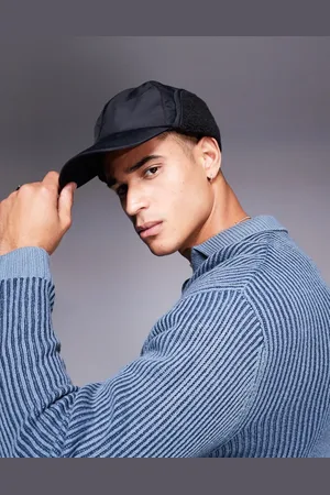ASOS Nylon trapper cap with teddy fleece in