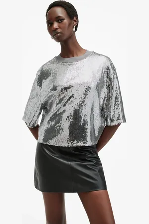 AllSaints Juela tee in silver
