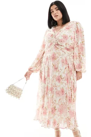Forever New Ruched pleated midaxi dress in floral