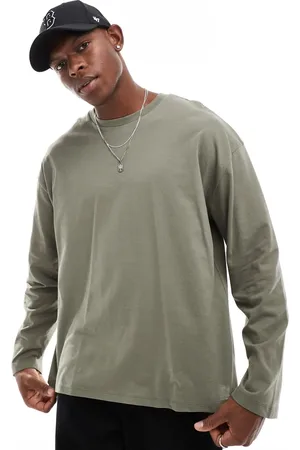 ASOS Essential oversized long sleeve t-shirt in khaki
