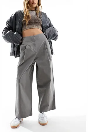 ASOS Barrel trousers in structured twill in
