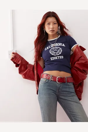 Edikted 90s ringer tee with california graphic in