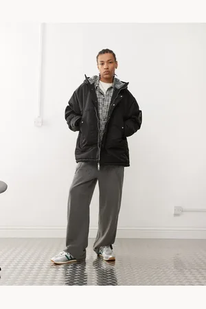 Weekday Baloo parka coat with borg lining in