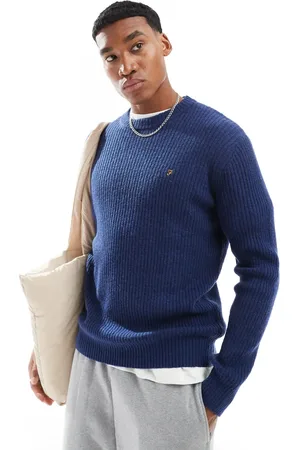 Farah Halton knitted rib jumper in