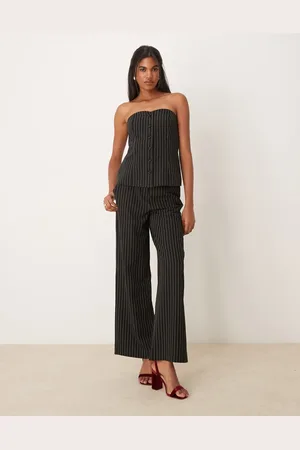 VILA Tailored wide leg trouser co-ord in pinstripe