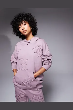Liquor N Poker Allover motif hoodie co-ord in berry mix