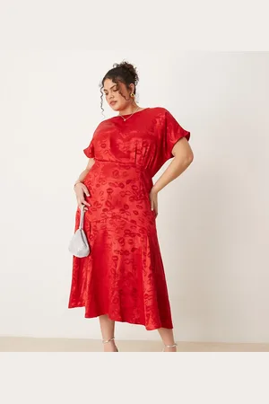 Never Fully Dressed Embossed satin midaxi dress in