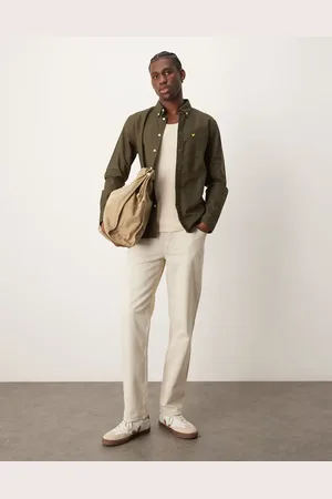 Lyle & Scott Long sleeve oxford shirt in khaki