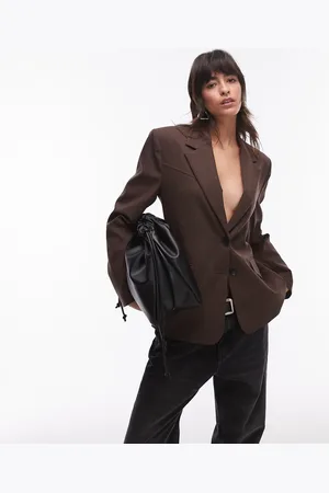 MANGO Mini check blazer in dark