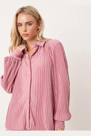 VILA Plisse shirt co-ord in dusty