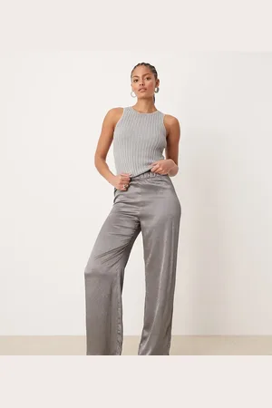 JDY Wide leg metallic trousers in