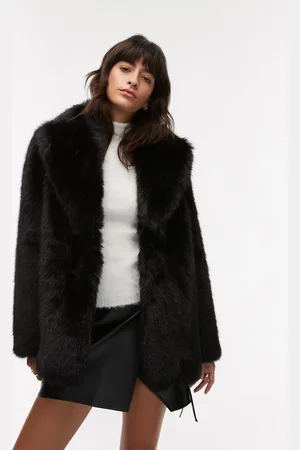 MANGO Oversized faux fur jacket in