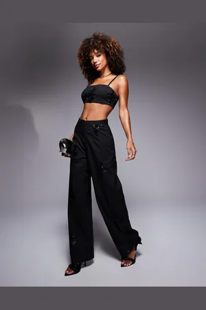New Look Co-ord pinstripe sequin wide leg trousers in