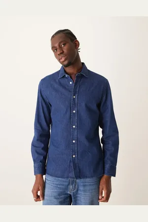 MANGO Classic regular fit denim shirt in dark wash