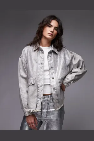 AllSaints Hettie denim shacket in coated