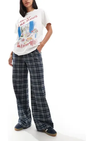 Cotton On Cotton On relaxed straight leg check trousers in