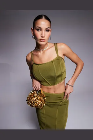 ASOS Co-ord bandage corset cami top in olive