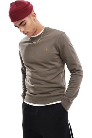 Farah Tim crewneck sweatshirt in mushroom