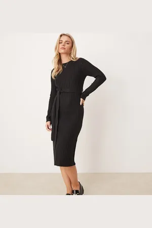 Brave Soul Petite knitted midi dress with slit in