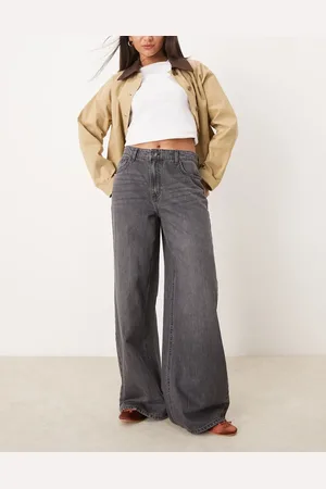 JDY High waisted wide leg jeans in washed