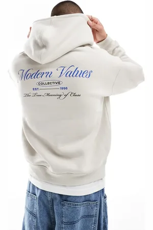 Cotton On Cotton On boxy fit hoodie with values graphic in washed