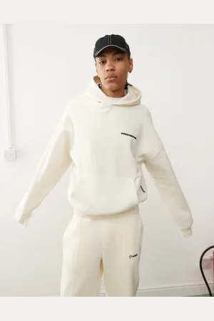 Prohibited Back print logo 360gsm hoodie in cream