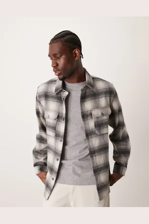 MANGO Regular fit checkered flannel shirt in