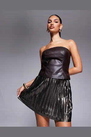 ASOS Plisse mini skirt in metallic