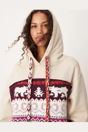 Free People Winter intarsia oversized jumper in multi