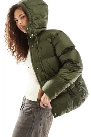 Ralph Lauren Hooded puffer jacket in olive