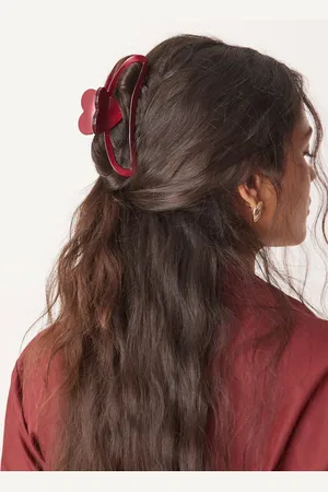 ASOS Hair claw with heart detail in burgundy
