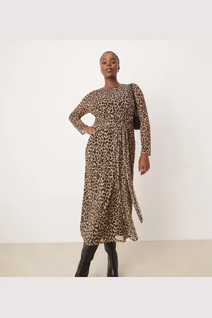 Never Fully Dressed Tie front mesh midaxi dress in leopard