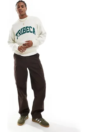 Cotton On Cotton On knitted jumper in cream with Tribeca graphic
