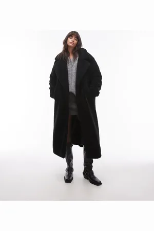 Topshop Longline chuck on borg jacket in