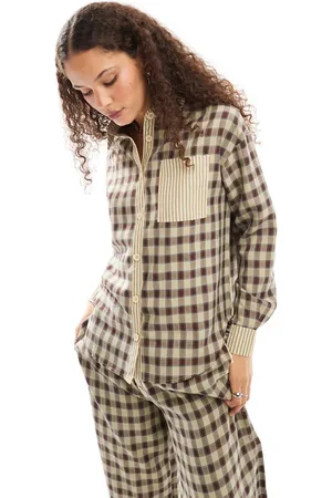 Daisy Street Oversized shirt with contrast check co-ord