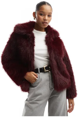 Cotton On Cotton On Mimi faux fur jacket in burgundy