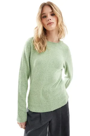VERO MODA Round neck knitted jumper in forest