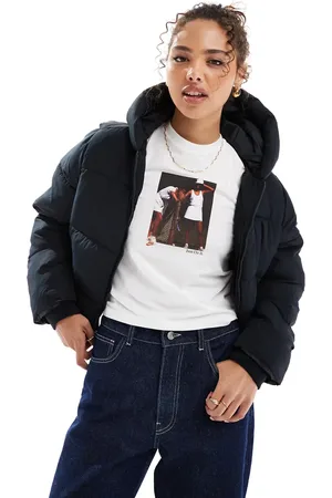 Hollister Everyday padded cropped jacket with hood in