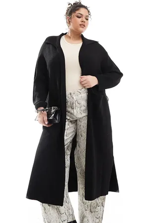 Yours Collared longline cardigan in