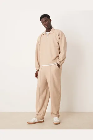 ASOS Co-ord super baggy joggers in waffle in beige