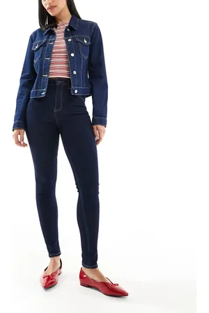 Bershka High waist skinny jean in authentic dark