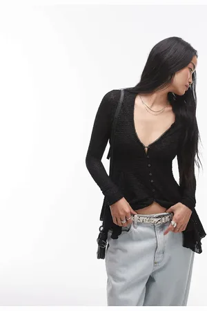 Free People Long sleeve lace cardigan blouse in