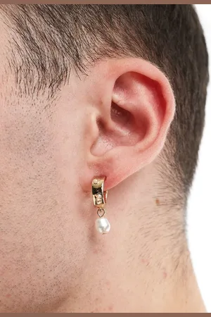 Icon Brand Pearl drop hoop earrings in