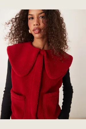 ASOS Borg oversized gilet with collar in