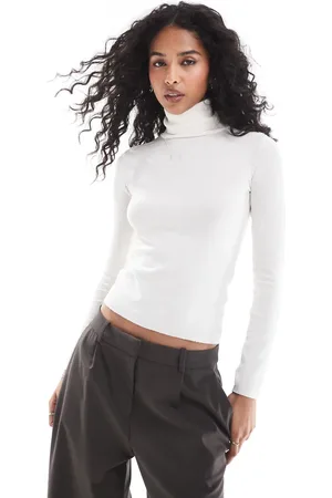 Pull&Bear Knit polo neck jumper in ecru