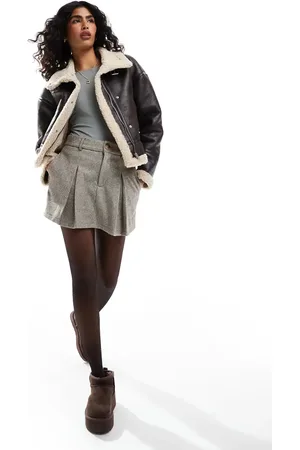 JJXX Teddy lined aviator jacket in