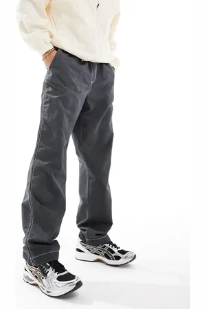 ASOS Baggy trousers with contrast stitch in washed