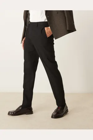 ASOS Smart tapered fit wool mix trousers in