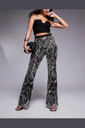 Lavish Alice Sheer embellished fit and flare trousers in
