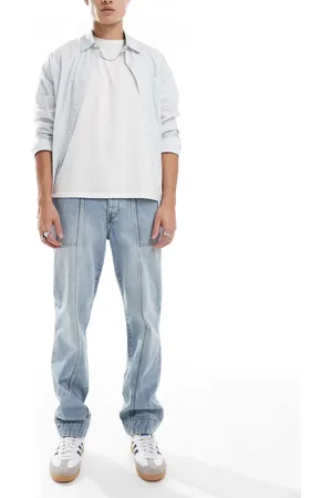 ASOS Straight leg jeans with panelling detail in light wash